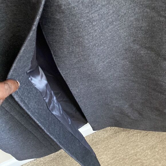 TSE Gray Cashmere Blend Long Double Breasted Coat 10 - Picture 10 of 10